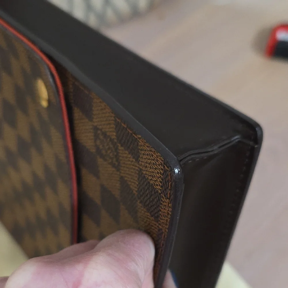 Louis Vuitton Dark Brown Checkered Messenger Bag With Dust Bag And Podhmark COA